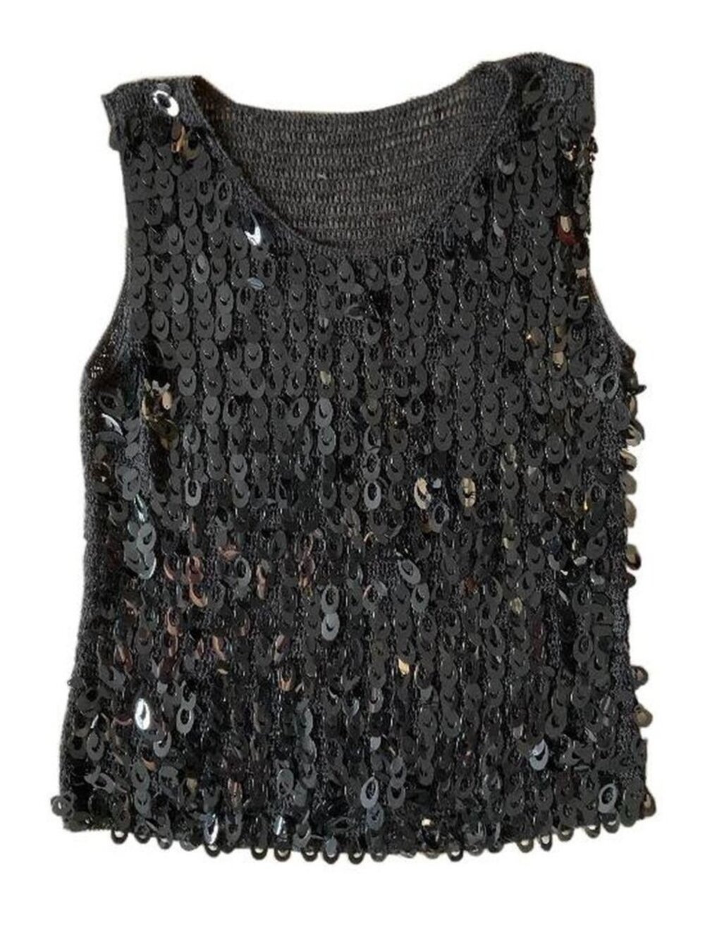 Vintage Y2K black sparkly sequin knit top No size, but would best fit an S-M No